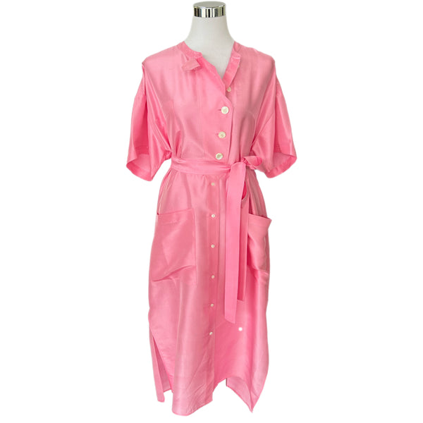 OROTON - Candy Pink Silk Dress Sz 14 (Suit 10-14)