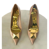 VALENTINO - One Stud Patent Leather Rose Cannelle Pumps 38.5