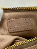 MIU MIU - Pink Leather Studded Double Zip pouch