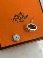 HERMÈS -Lacquered Pop H Earrings - Blanc & Palladium (Large)