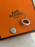 HERMÈS -Lacquered Pop H Earrings - Blanc & Palladium (Large)