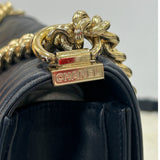 CHANEL - Navy Medium Boy Bag Circa 2017-2018