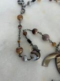 CHANEL - Multi-stone & Resin Oversized CC Pendant Necklace