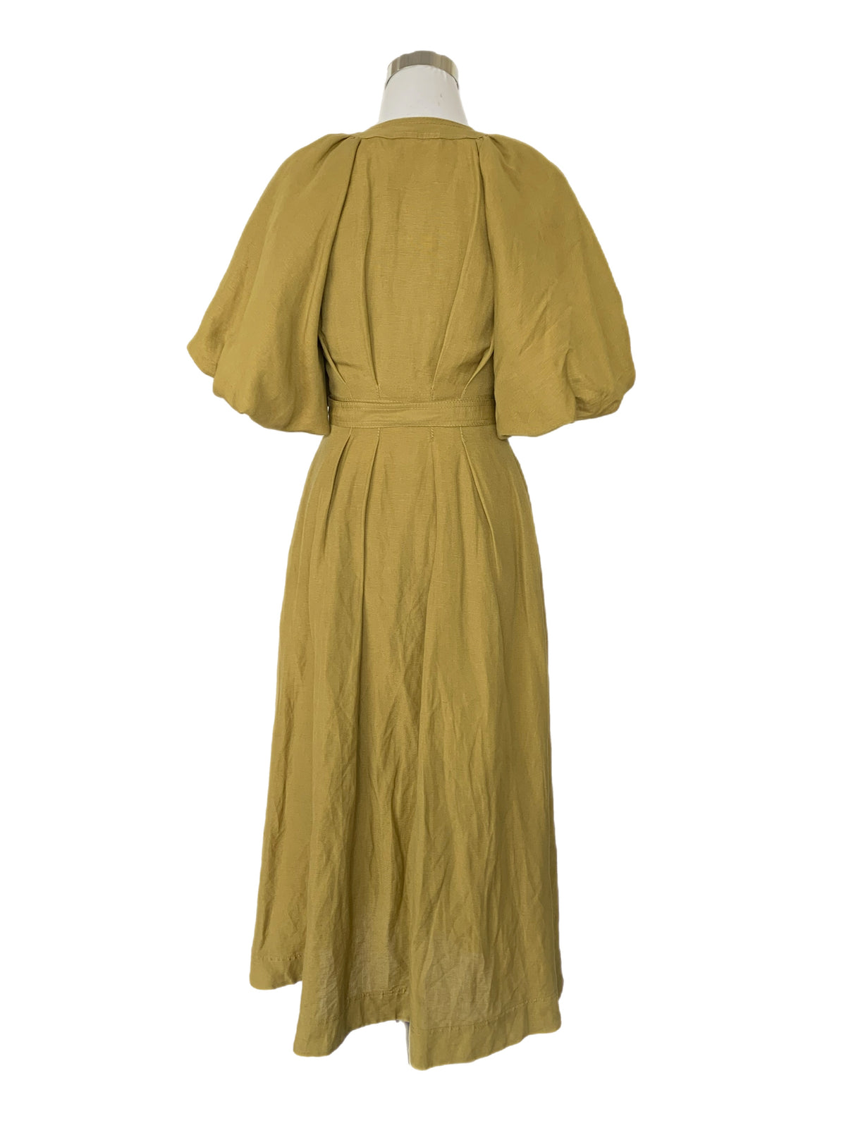 AJE - Evermore Puff Sleeve Dress in Olive Sz 6