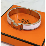 HERMÈS - Clic H Bracelet Soft Pink & Palladium PM