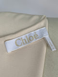CHLOE - Cream Crepe Flared Ruffle Dress Sz FR 42