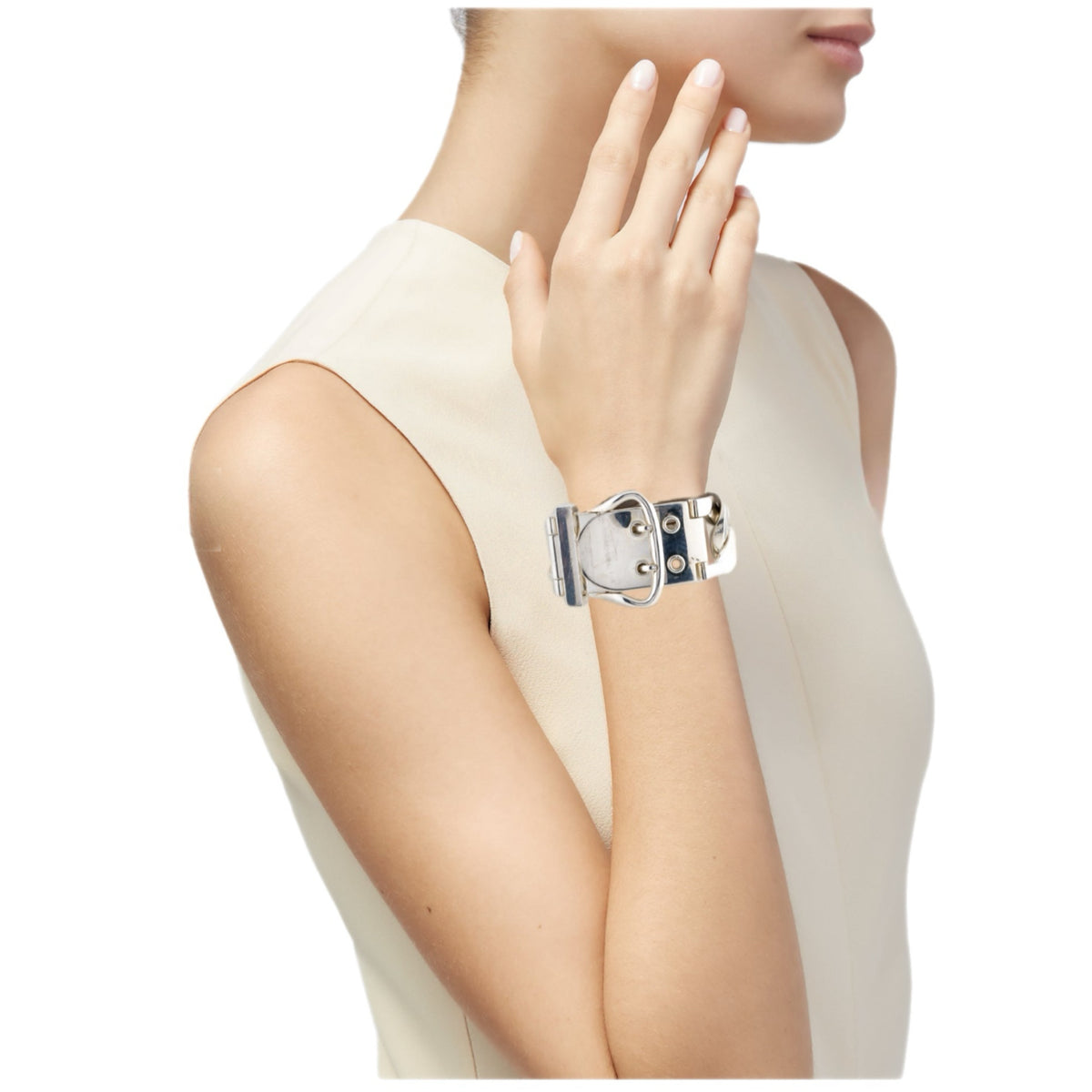 HERMES - Boucle Sellier AG 925 Silver Chain Bracelet