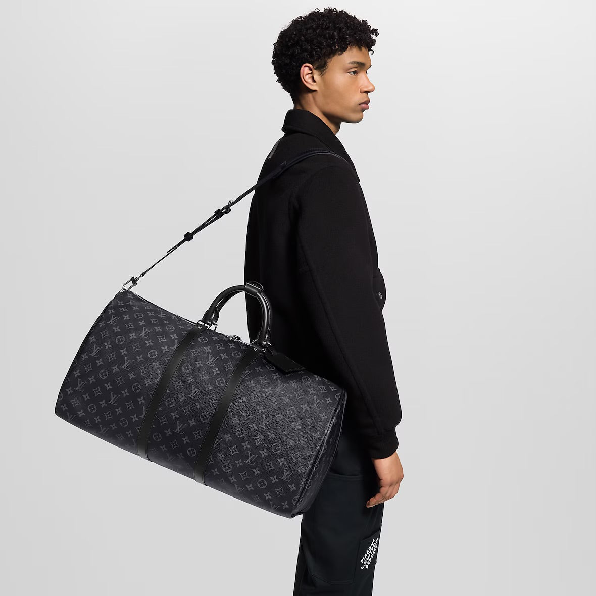LOUIS VUITTON - Keepall Bandoulière 55 Monogram Eclipse