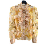 ZIMMERMANN - Tempo Scalloped Shirt in Yellow Sz 1