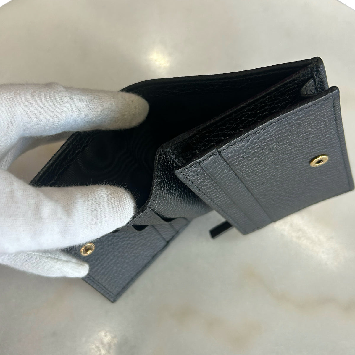 GUCCI - Butterfly Compact Leather Wallet