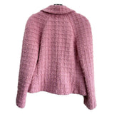 VERSACE - Double-Breasted Bouclé Tweed Jacket in Pink Sz IT 42