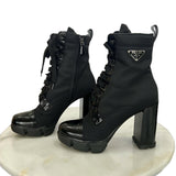 PRADA - Leather & Nylon Booties Sz 38