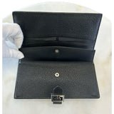 GIVENCHY - Long Bi-fold Black Leather Wallet