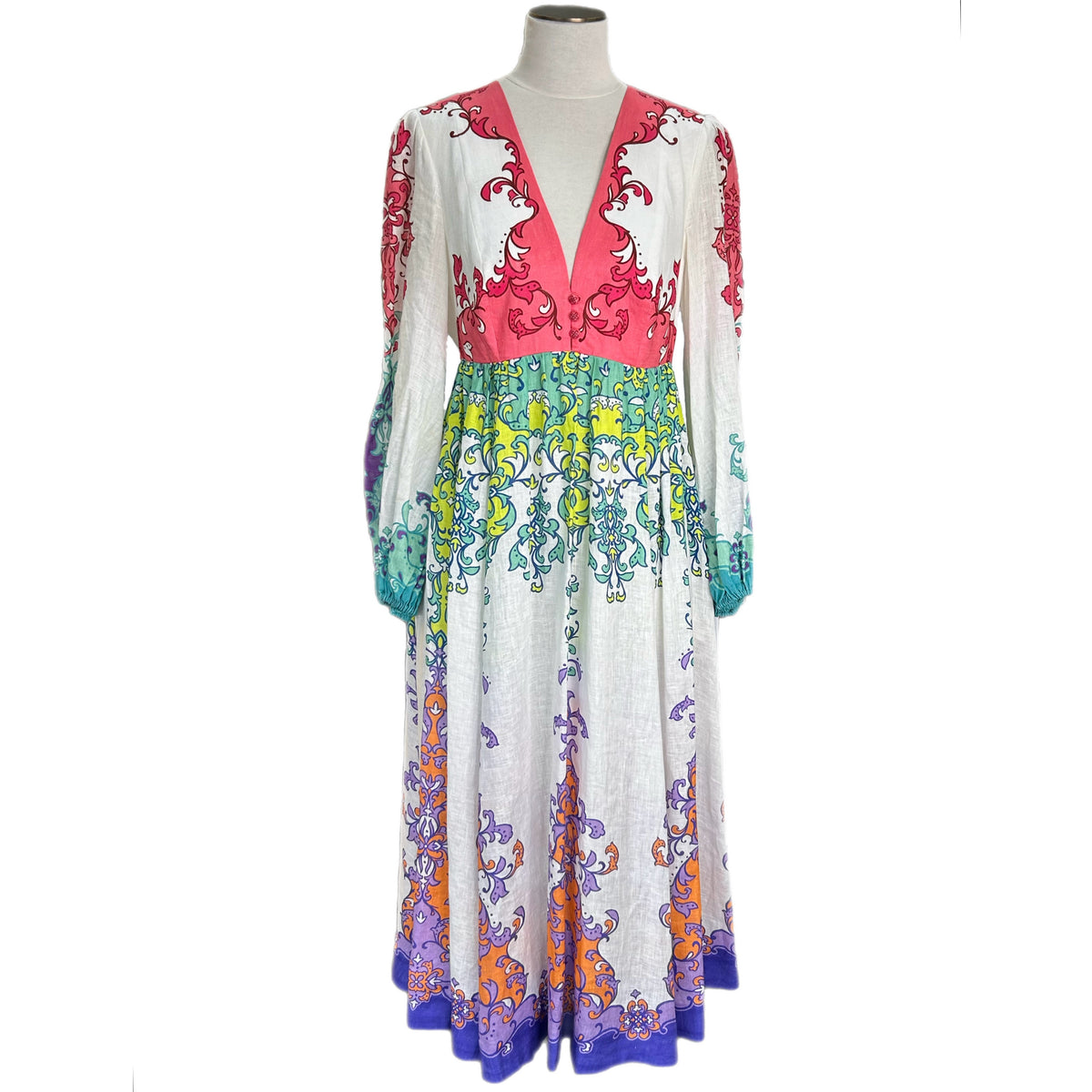 ZIMMERMANN - Nina Plunge Midi Dress - Sz 4