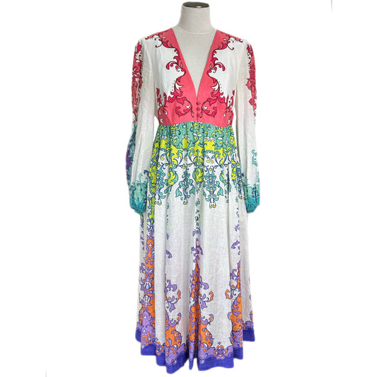 ZIMMERMANN - Nina Plunge Midi Dress - Sz 4