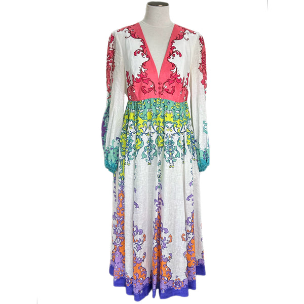 ZIMMERMANN - Nina Plunge Midi Dress - Sz 4