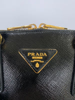 PRADA - Vernis Saffiano Dome Bag in Black