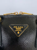 PRADA - Vernis Saffiano Dome Bag in Black