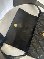 CHANEL - Diamond Quilted Leather CC Black Shoulder Bag