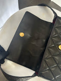 CHANEL - Diamond Quilted Leather CC Black Shoulder Bag