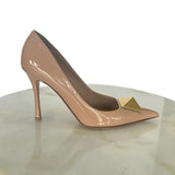VALENTINO - One Stud Patent Leather Rose Cannelle Pumps 38.5