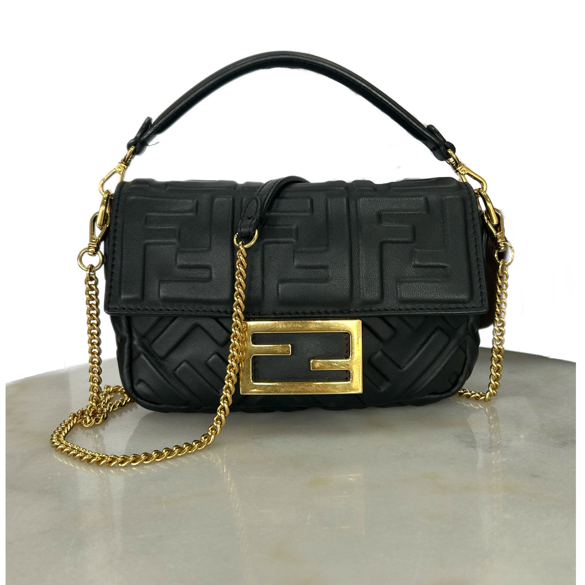 FENDI - Mini Baguette Black Bag
