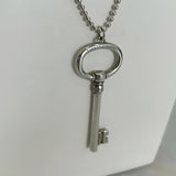 TIFFANY & Co. - Sterling Silver Large Oval Key Pendant & Chain