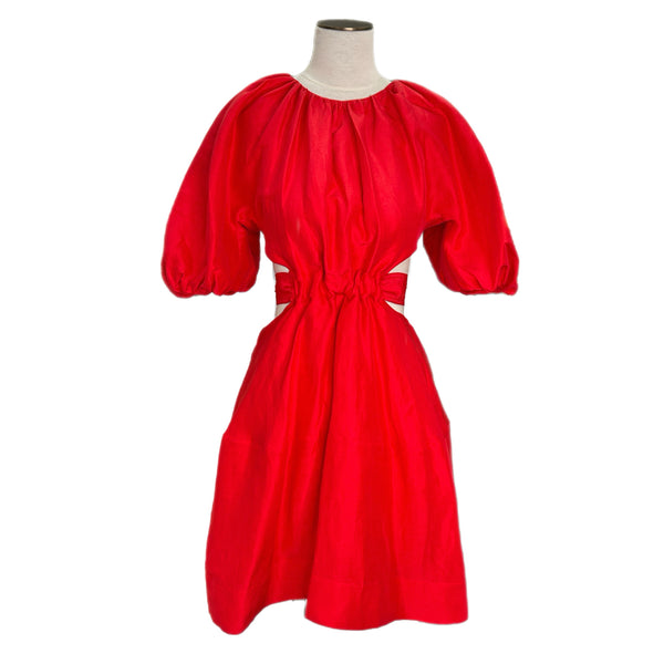 AJE - Psychedelia Cutout Mini Dress Red Sz 8