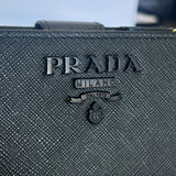 PRADA - Black Saffiano Compact Wallet