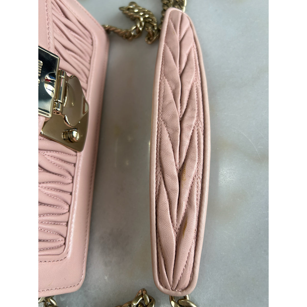 MIU MIU - Confidential Orchid Pink Matelassé Shoulder Bag