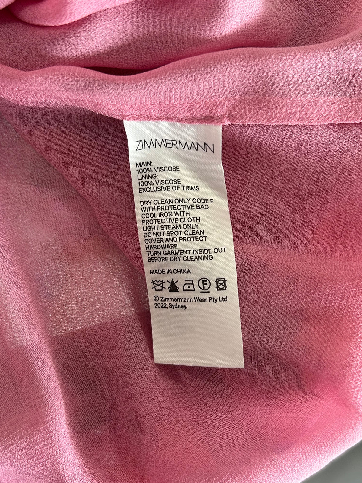 ZIMMERMANN - Garnet Kaleidoscope Tie Neck Blouse Sz 3