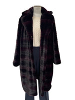 HUSK - Imperial Aubergine Longline Faux Fur Coat Sz L