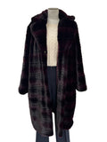 HUSK - Imperial Aubergine Longline Faux Fur Coat Sz L