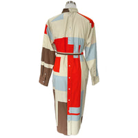 FENDI - FF Puzzle Print Cotton Shirt Dress Sz 42