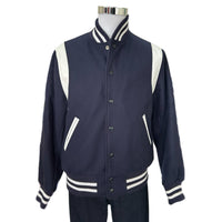 GOLDEN BEAR - Hayes Leather-Panelled Wool-Blend Bomber Jacket