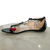 GUCCI - Ophelia Floral Embroidered Sandals Sz 39