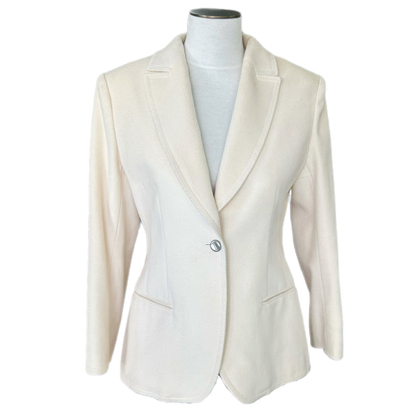 CHANEL - Cream Wool Blazer Sz FR 40