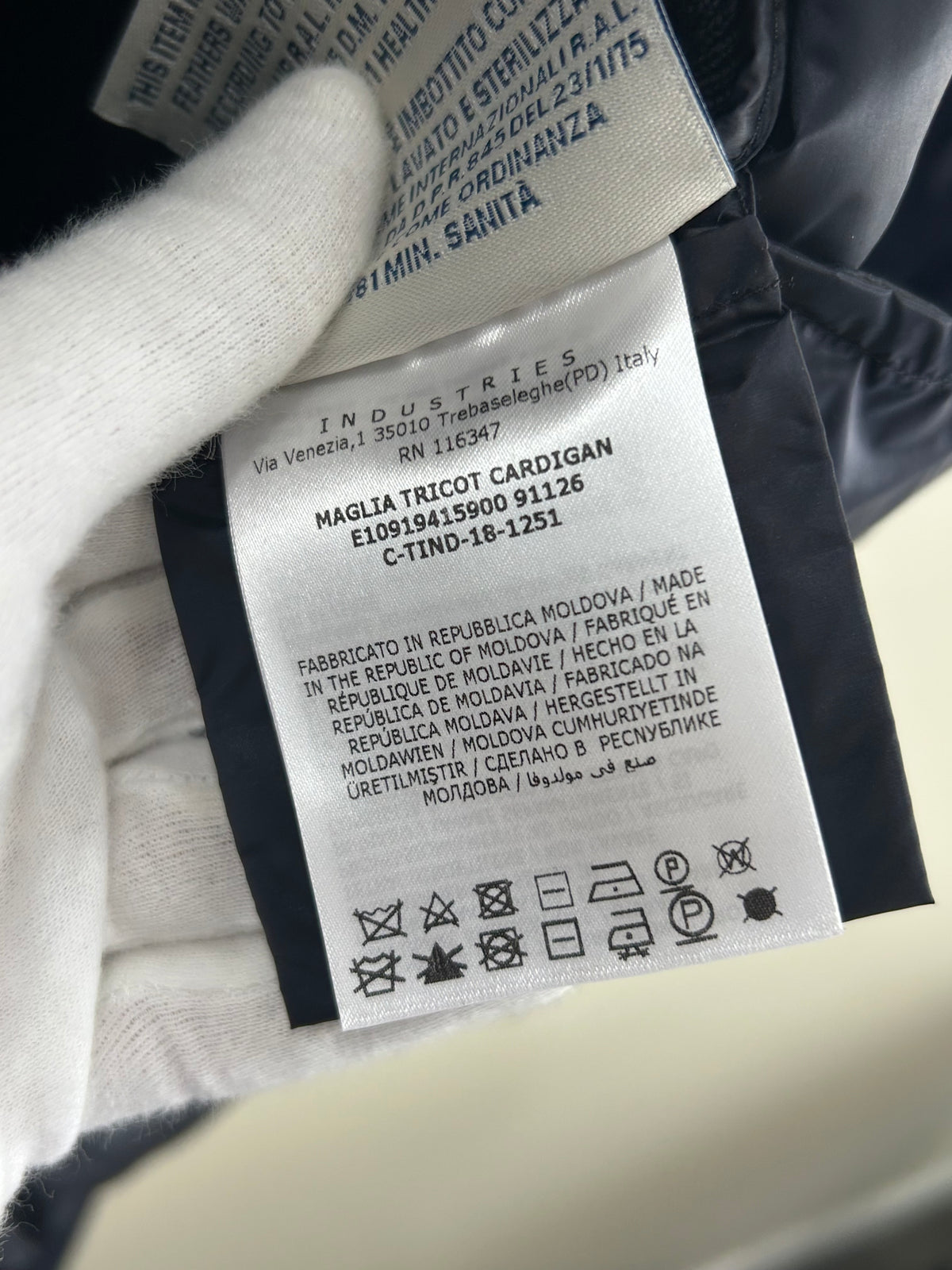MONCLER - Maglia Tricot Hooded Navy Cardigan Sz XL