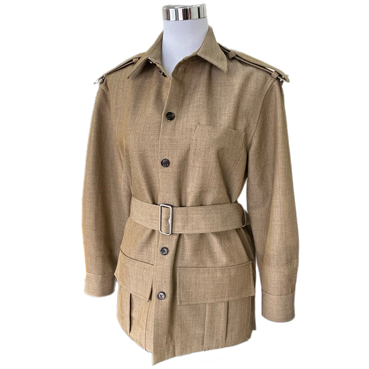BURBERRY - Safari Wool Shirt Jacket Sz IT 44