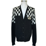 SAINT LAURENT - Black & White Mohair Blend Cardigan Sz L