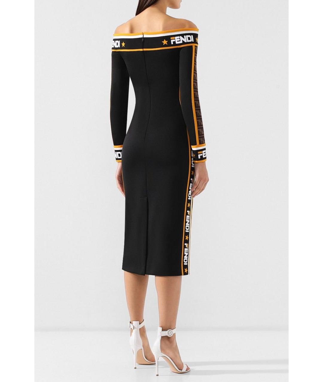 Fendi - Mania Off-The-Shoulder Jersey Midi Dress Sz 36