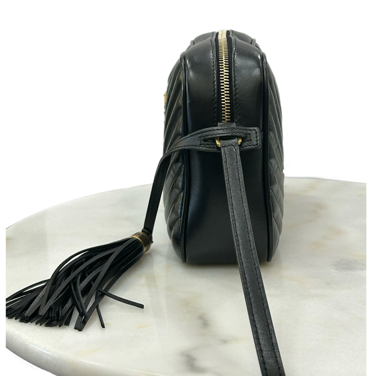 SAINT LAURENT - Lou Black Soft Quilted Leather Camera Bag