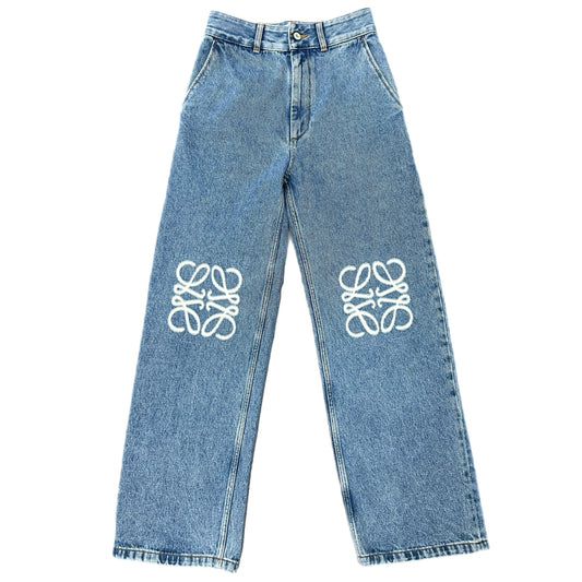 LOEWE - Anagram High-rise Wide-leg Jeans Sz FR 34