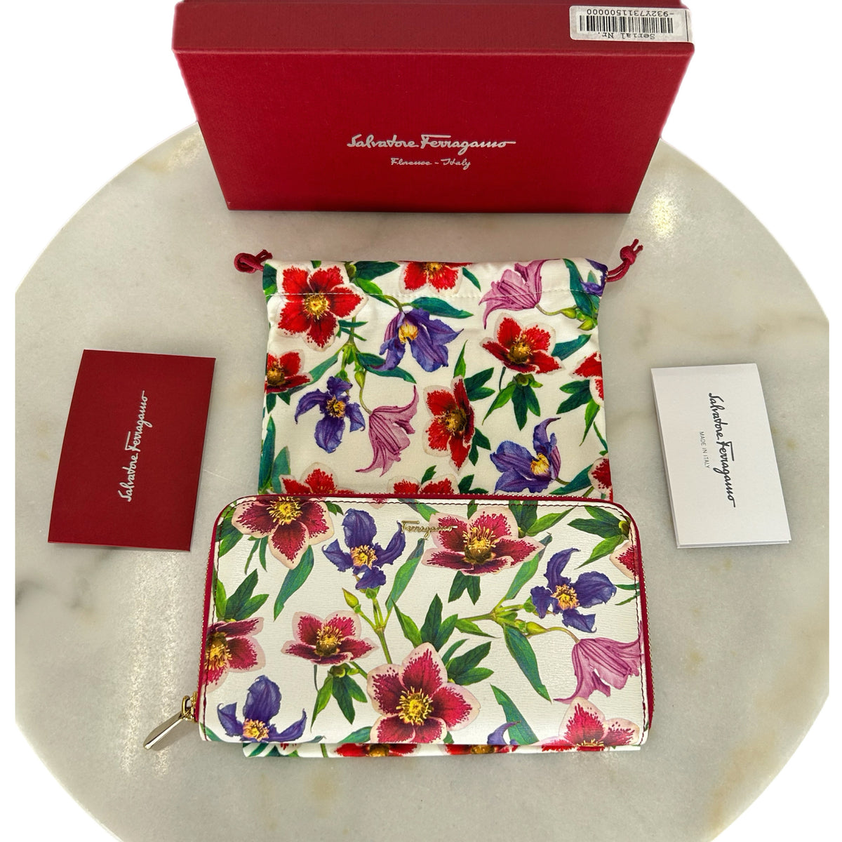SALVATORE FERRAGAMO - Leather St.Bouquet Zip-around Wallet