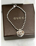 GUCCI - Love Britt Interlocking GG Heart - AG Silver & Opal Necklace & Bracelet