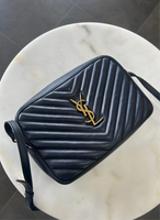 SAINT LAURENT - Lou Navy Quilted Leather Camera Bag