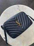 SAINT LAURENT - Lou Navy Quilted Leather Camera Bag