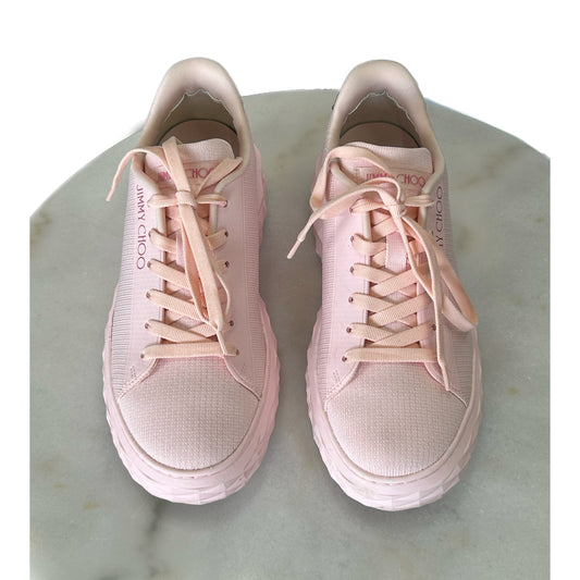 JIMMY CHOO - Diamond Light Pink Maxi Sneakers Sz 38.5