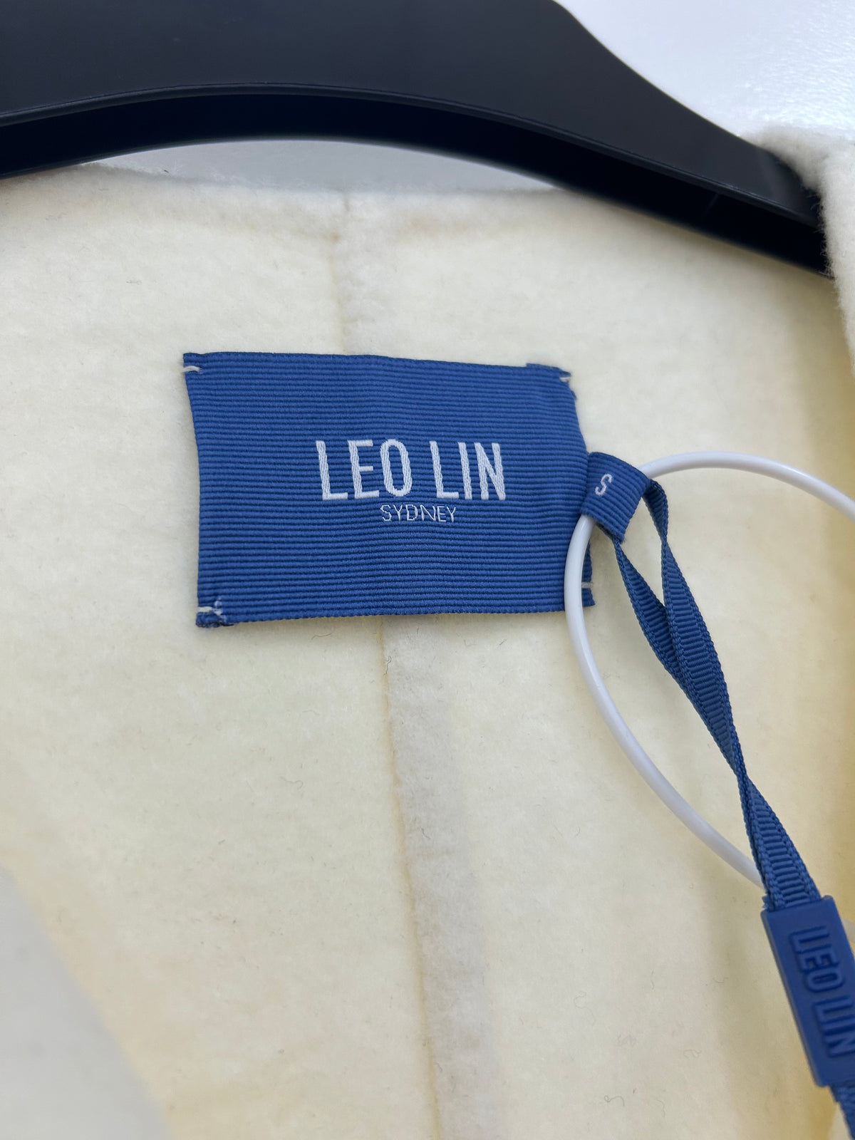 LEO LIN - Celestine Appliqué Wool Coat in Snow Sz S