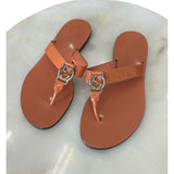 GUCCI - Leather GG Guccissima Coral/ Orange Sandals Sz 37